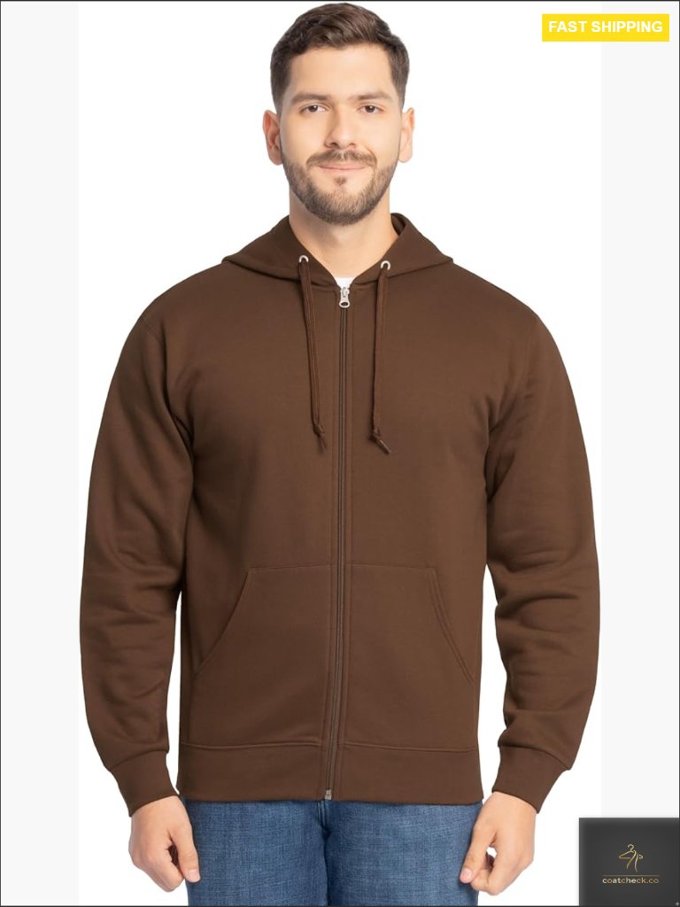 Full Zip Hoodie Sweatshirt Eversoft Fleece Casual Comfort Pouch Pocket
